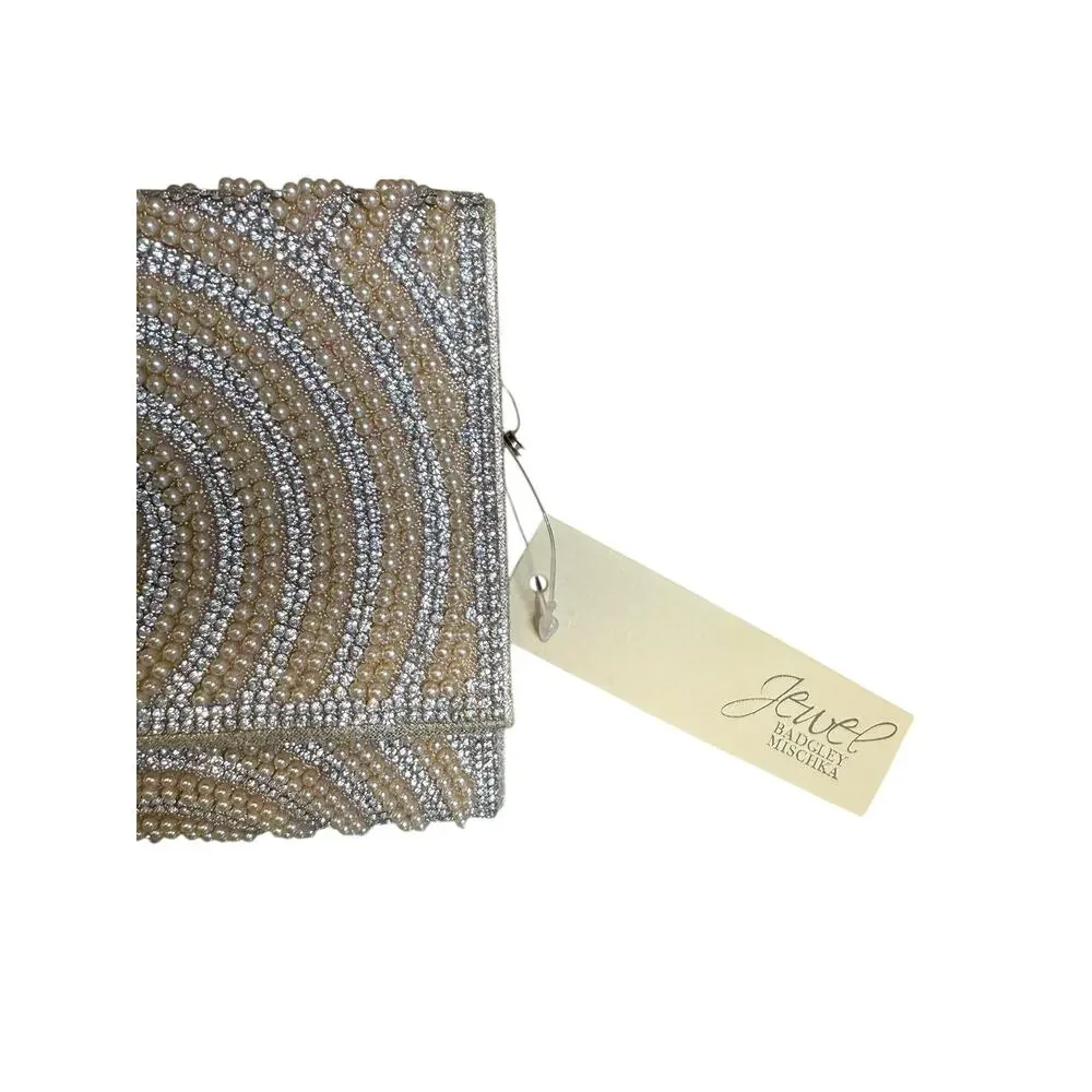 Jewel Badgley Mischka Tina Beaded Swirl Envelope Clutch Bag